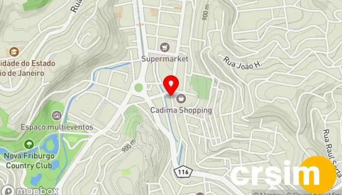 mapa de Acquanews Comércio de Vestuário Loja de roupas esportivas em Nova Friburgo