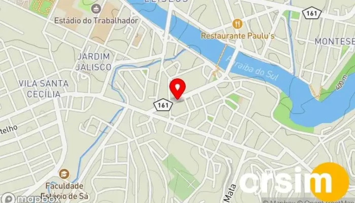 mapa de Adriela Uniformes Loja de uniformes, Serviço de bordados, Fabricante de malha em Resende