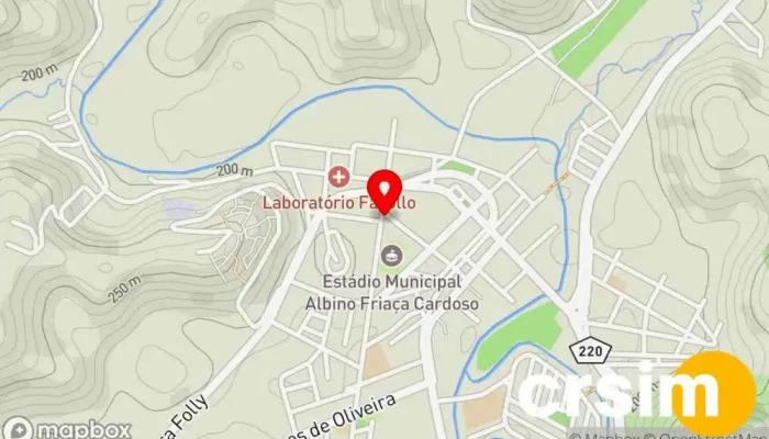 mapa de Aghamoni Porciuncula Loja em Porciúncula