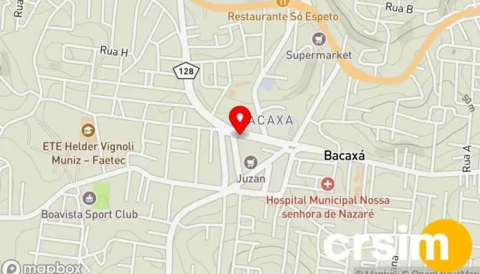 mapa de Bacaxá Tecidos, Armarinho e Espumas Saquarema Loja em Saquarema