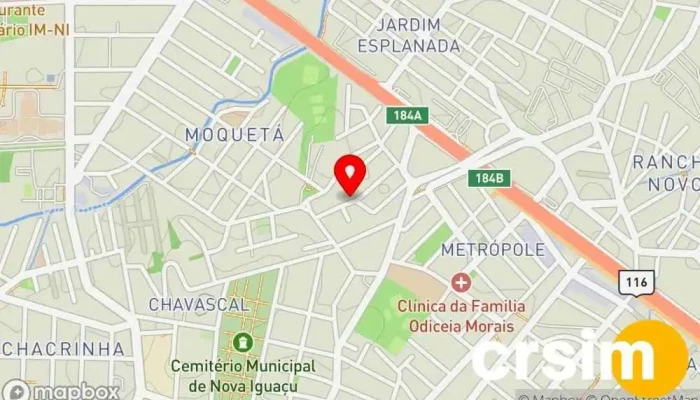mapa de Brechó Arranjei Loja de Roupa em Nova Iguaçu