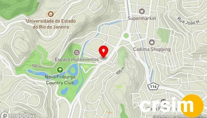 mapa de Caçula Nova Friburgo - Papelaria, Bazar, Artesanato e Tecidos Loja de variedades em Nova Friburgo