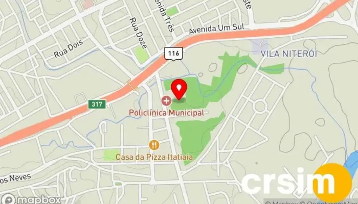 mapa de Centro  em Itatiaia