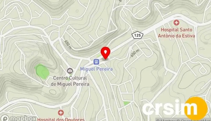 mapa de Chez Michou - Miguel Pereira Creperia em Miguel Pereira