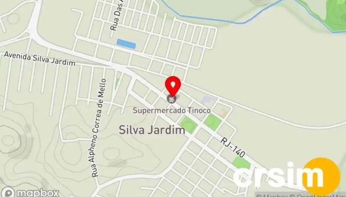 mapa de CORBELL Loja de roupas esportivas em Silva Jardim