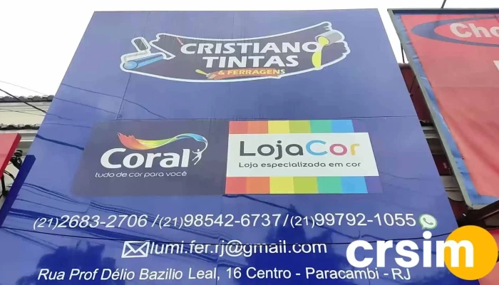 Cristiano Tintas E Ferragens -    Loja De Materiais Para Construcao Interior - Paracambi