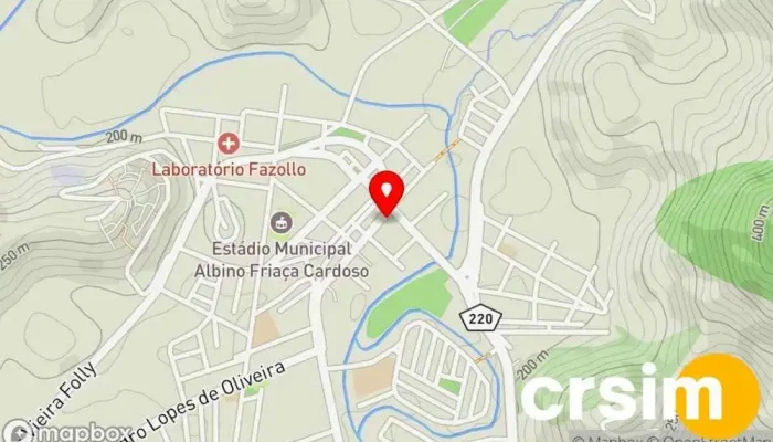 mapa de Hotel e Restaurante Porciúncula Cama e café em Porciúncula