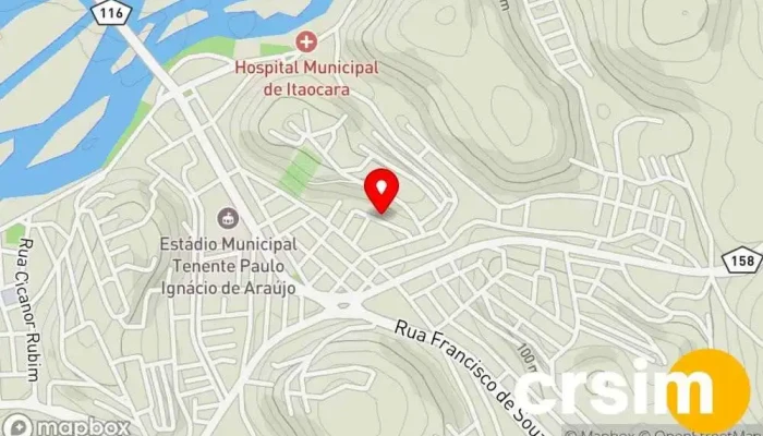mapa de Kasulo Confecções Loja de Roupa em Itaocara