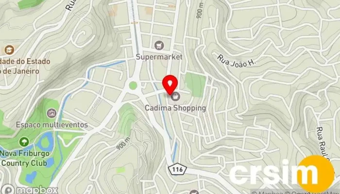 mapa de Loja Oficial do Flamengo Cadima Shopping . A melhor da cidade ! Loja de artigos esportivos em Nova Friburgo