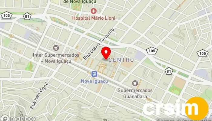 mapa de Lojas Santos Loja de artigos domésticos, Papelaria, Loja, Loja de Brinquedos em Nova Iguaçu