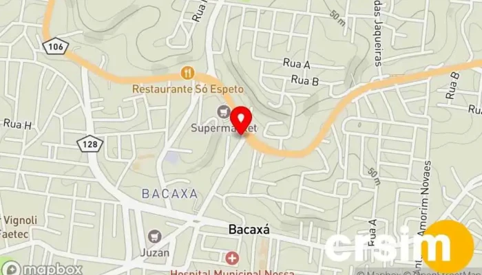 mapa de Lojas Sensação de Bacaxá Tecidos Loja de roupas de cama em Saquarema