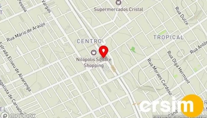 mapa de Mais Mega Loja - Nilópolis Shopping center em Nilópolis