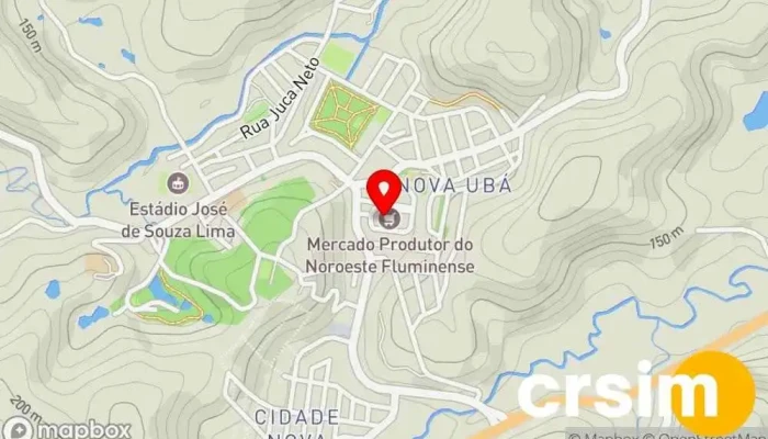 mapa de Mercado do Produtor do Noroeste Fluminense Mercado de produtos agrícolas em São José de Ubá