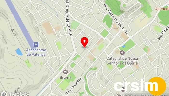 mapa de Mercado Municipal de Valença Mercado de produtos agrícolas em Valença - RJ