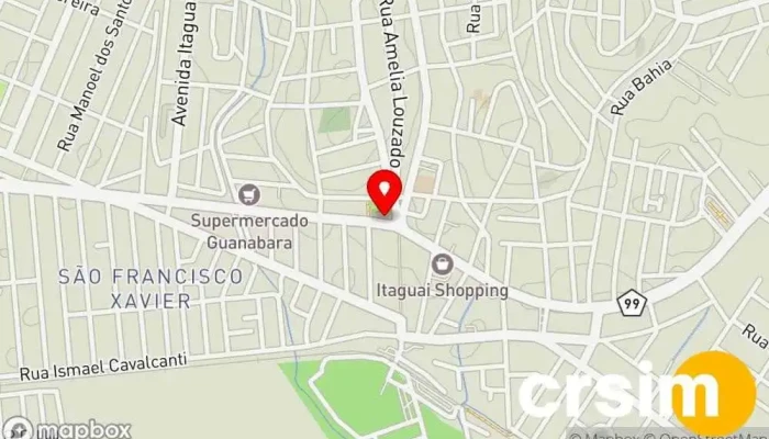mapa de O'Born Loja de moda masculina em Itaguaí