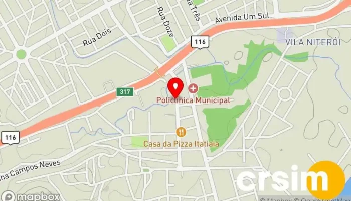 mapa de Ótica Karina Itatiaia Ótica em Itatiaia