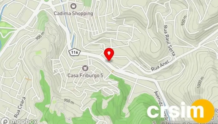 mapa de Plumas Lingerie Confecções Loja de roupas de designer em Nova Friburgo