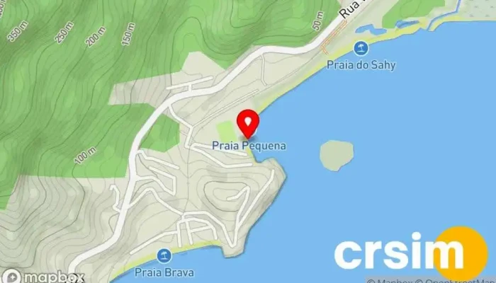 mapa de Praia Pequena Atração turística em Mangaratiba