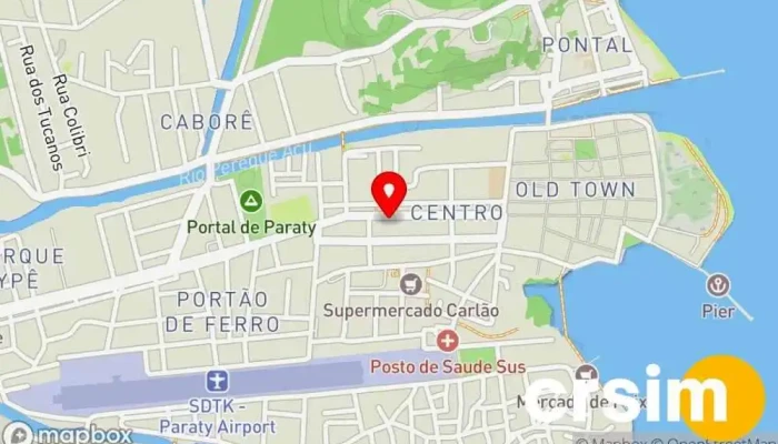 mapa de Quase Tudo Loja de variedades em Paraty