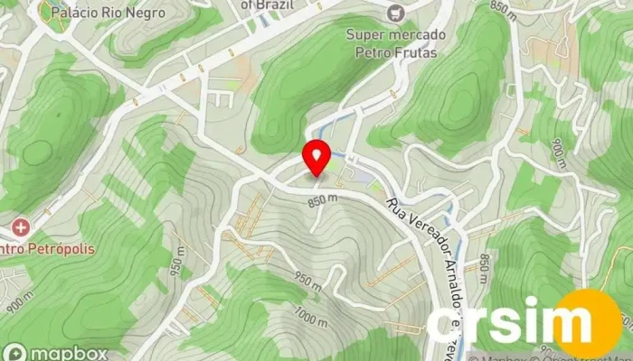 mapa de Questão de Gosto. Plus Size. (Petrópolis) Loja de roupas com tamanhos especiais em Petrópolis