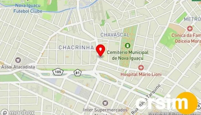 mapa de Riachuelo Loja de Roupa em Nova Iguaçu