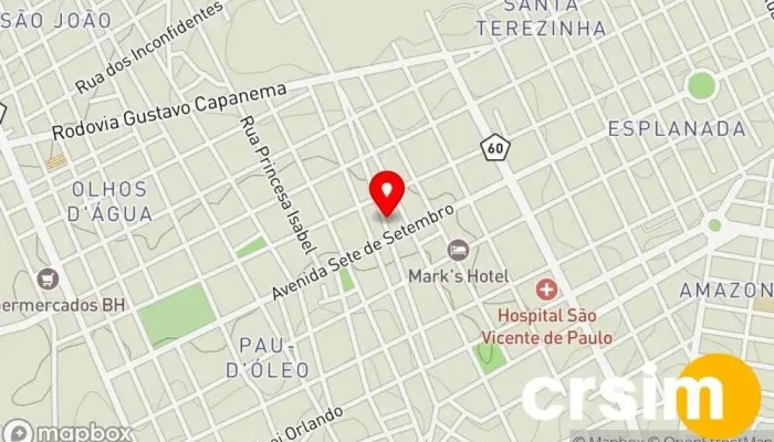 mapa de Sapataria da Cidade Abaeté Ltda Loja de calçado em - CENTRO