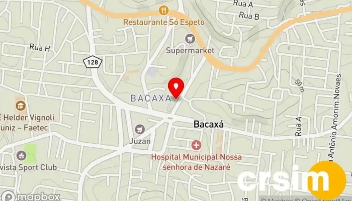 mapa de Shopping Bacaxá Shopping center em Saquarema