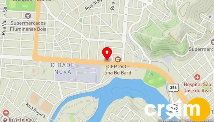 mapa de Terminal Rodoviário de Itaperuna Ponto de ônibus em Itaperuna