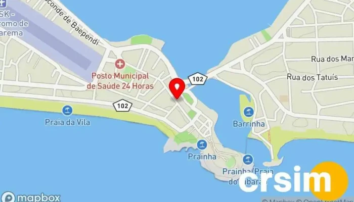 mapa de Vila Beach Surfing Loja de Roupa em Saquarema